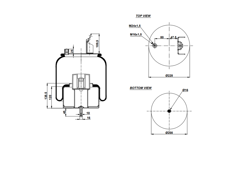 921858 C Air Spring Steel Piston