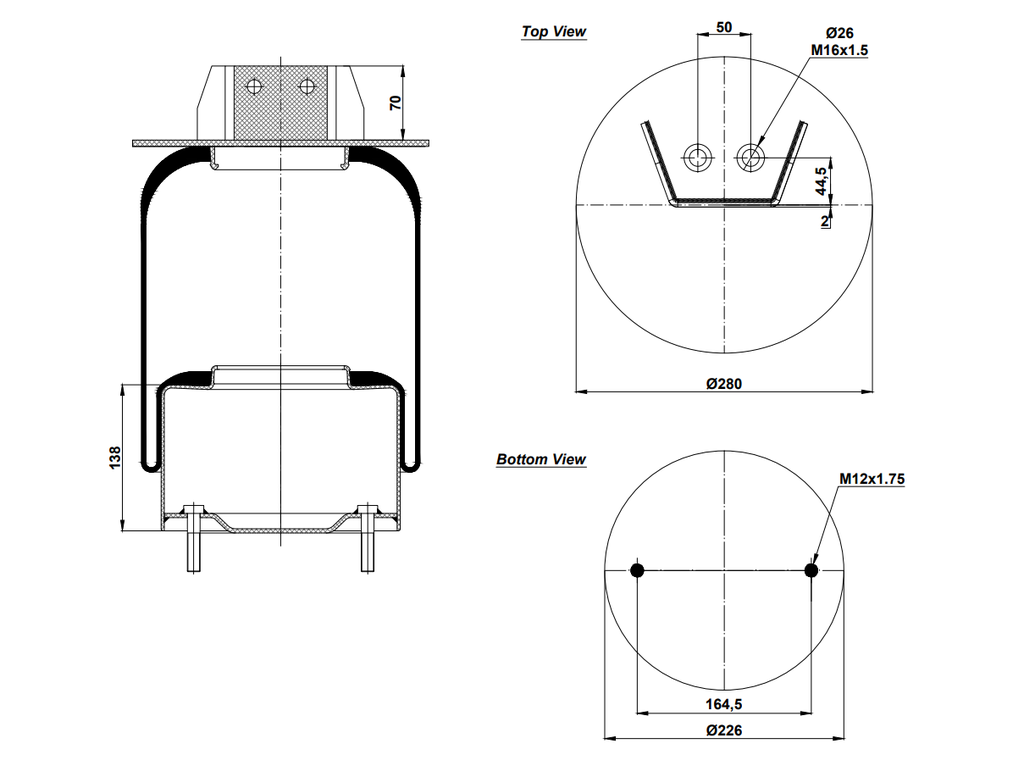 92245 C Air Spring Steel Piston