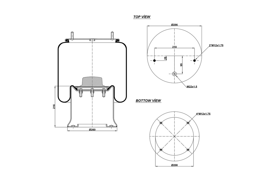 922926 C Air Spring Steel Piston