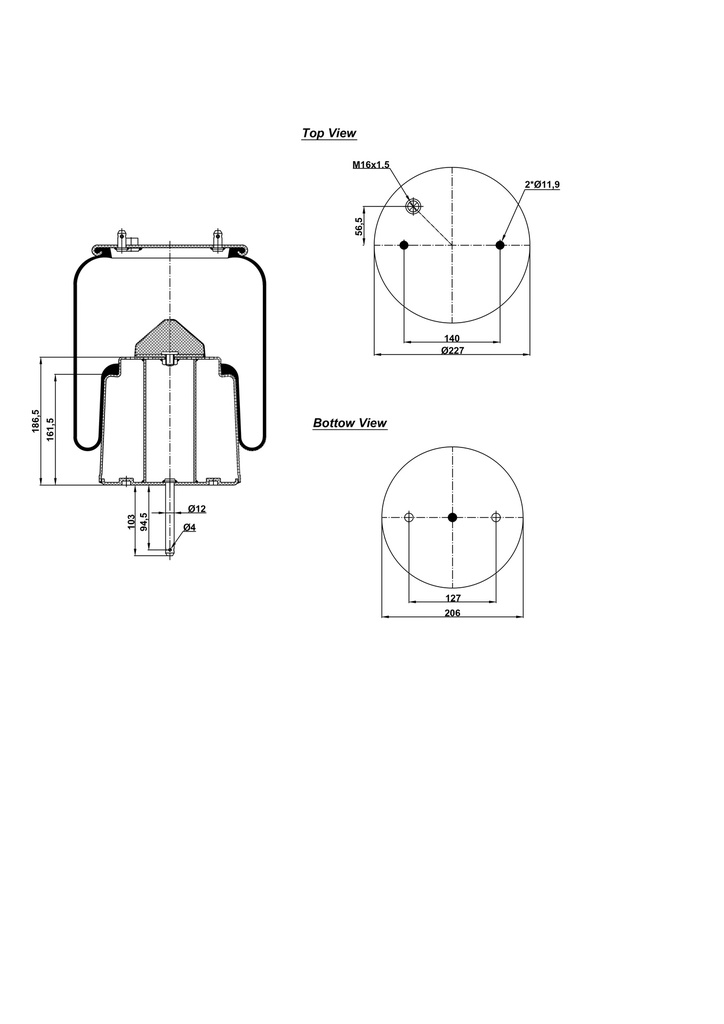 9231242 C Air Spring Steel Piston