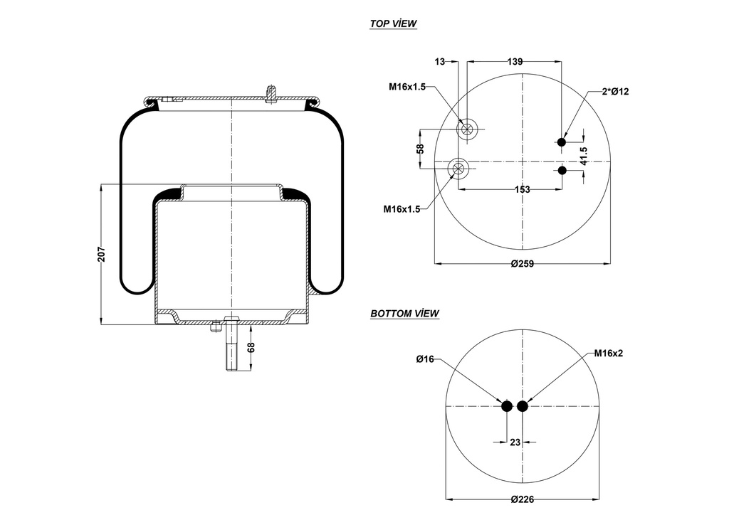 924933 C Air Spring Steel Piston