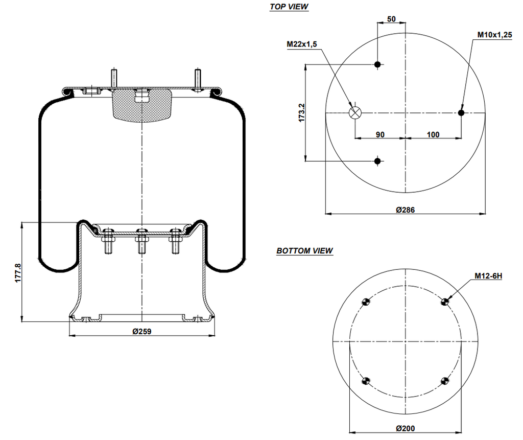 92811 C Air Spring Steel Piston