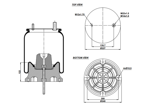 [9233450.P/2] 9241163 CPP Air Spring Plastic Piston
