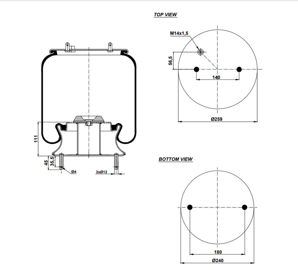 9230301 C Air Spring Steel Piston