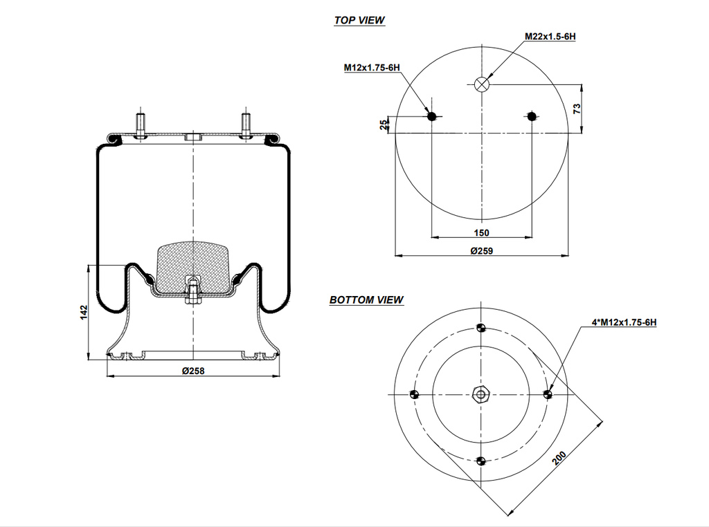 924022 C Air Spring Steel Piston (4022)