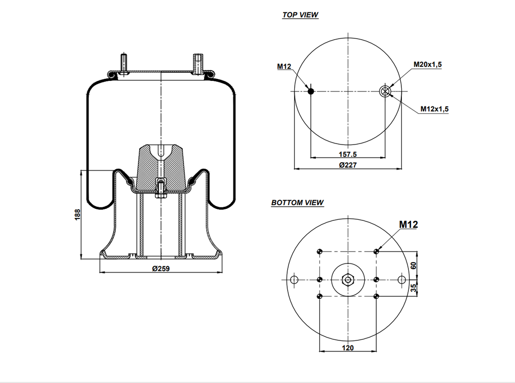 924159 C Air Spring Steel Piston