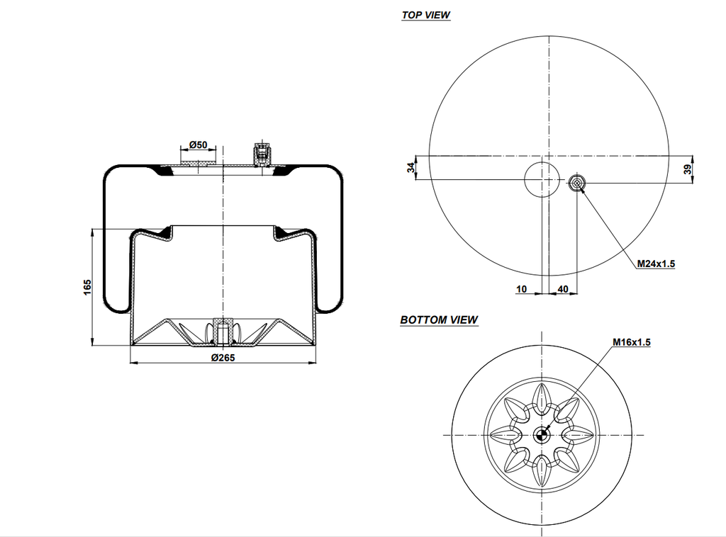 924187-21 C Air Spring Steel Piston
