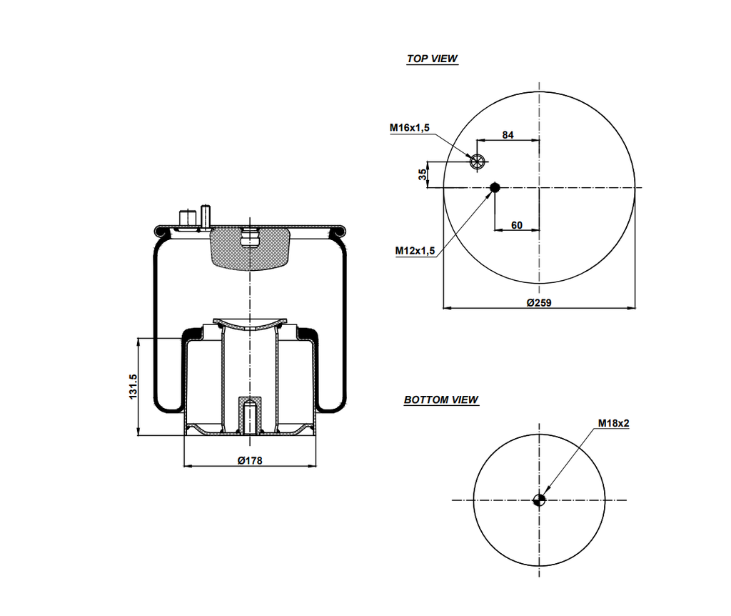 924885 C Air Spring Steel Piston