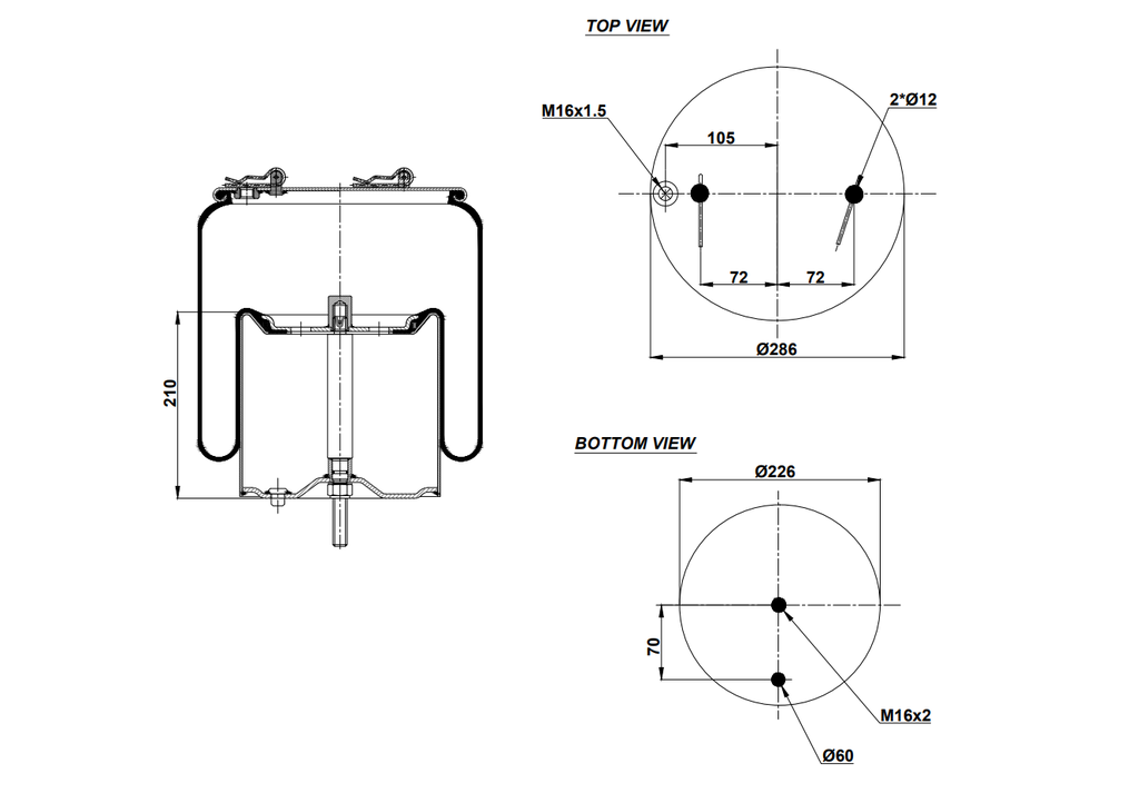 924913 C Air Spring Steel Piston