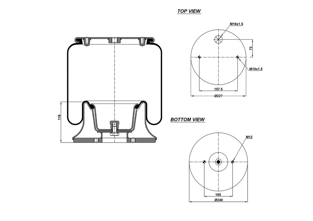 926251 C Air Spring Steel Piston