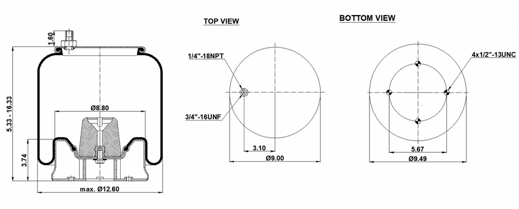 929270  C Air Spring Steel Piston
