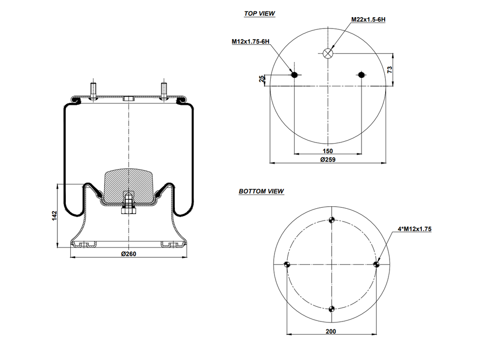 924022-02 C Air Spring Steel Piston (M16)