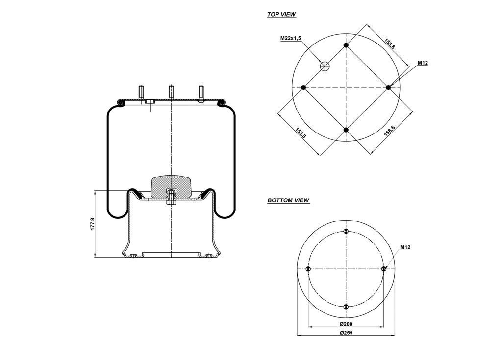 92811-08 C Air Spring Steel Piston