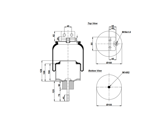 [9233466/2] 922478  C Air Spring Steel Piston (2478 C)