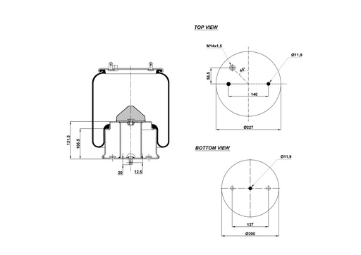 [9233460/2] 9230307 C Air Spring Steel Piston