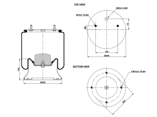 [9233213/2] 924022 C Air Spring Steel Piston (4022)