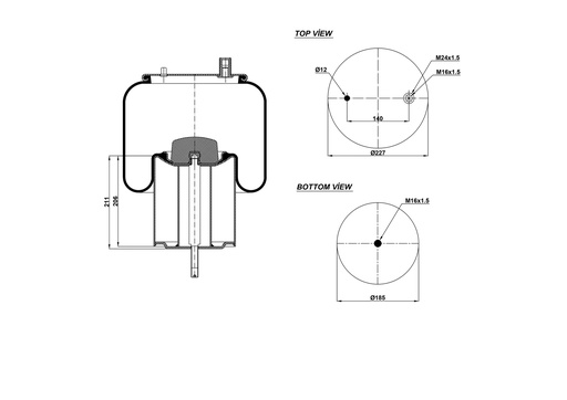 [9233242.01/2] 924915-01 C Air Spring Steel Piston