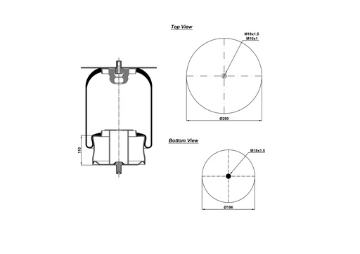 [9233334/2] 92644 C Air Spring Steel Piston