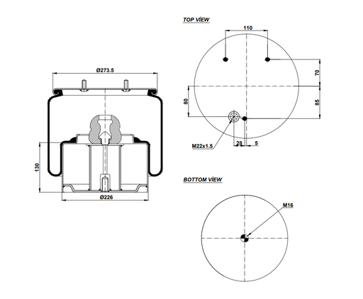 [9233204.05/2] 92836-05 C Air Spring Steel Piston