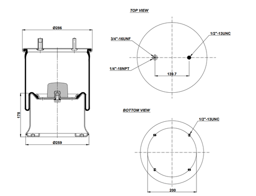 [9233388/2] 929122 C Air Spring Steel Piston