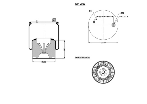 [9233510.P/2] 926173 AIR SPRING WITH PLASTIC PISTON 