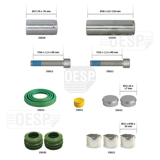 [0423750] CALIPER GUIDES & SEALS KIT MP4