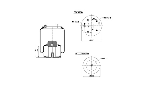 [9233263/2] 924887 C Air Spring Steel Piston